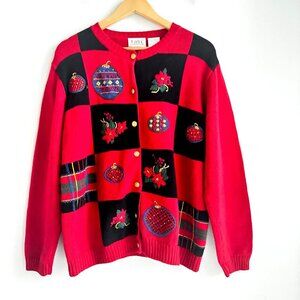 Tabi International Christmas Sweater Cardigan Holiday L